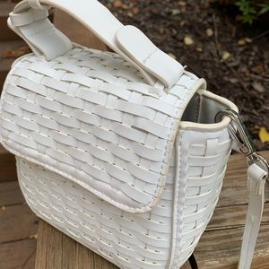 Zara woven top handle/crossbody bag